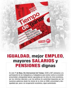 CARTEL CONVOCATORIA CONJUNTA DE CCOO Y UGT